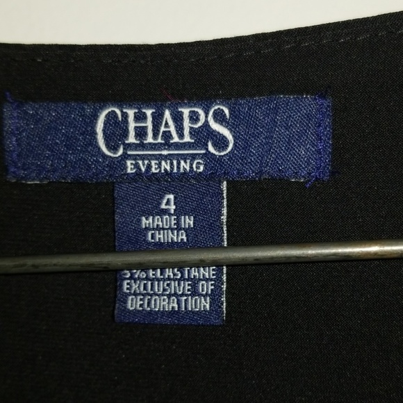 Chaps Evening black evening gown, size 4. - Picture 3 of 5
